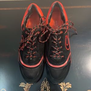 Coach Sneakers Red and Black Suede Feel size 8 M Great Condition